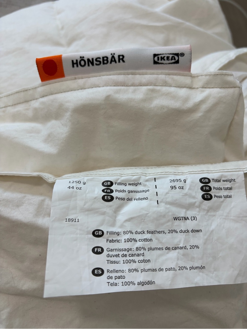 IKEA Honsbar Down Feather Duvet Full Queen Double